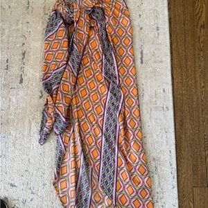 Zara Orange and Pink Geometric Print Skirt